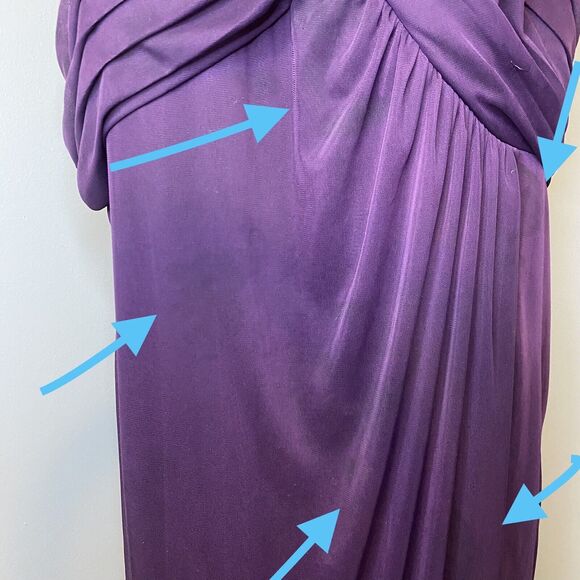 Betsy & Adam Women's Dress One-Shoulder Gem Strap Gown (22W Plum Purple) - Picture 4 of 12